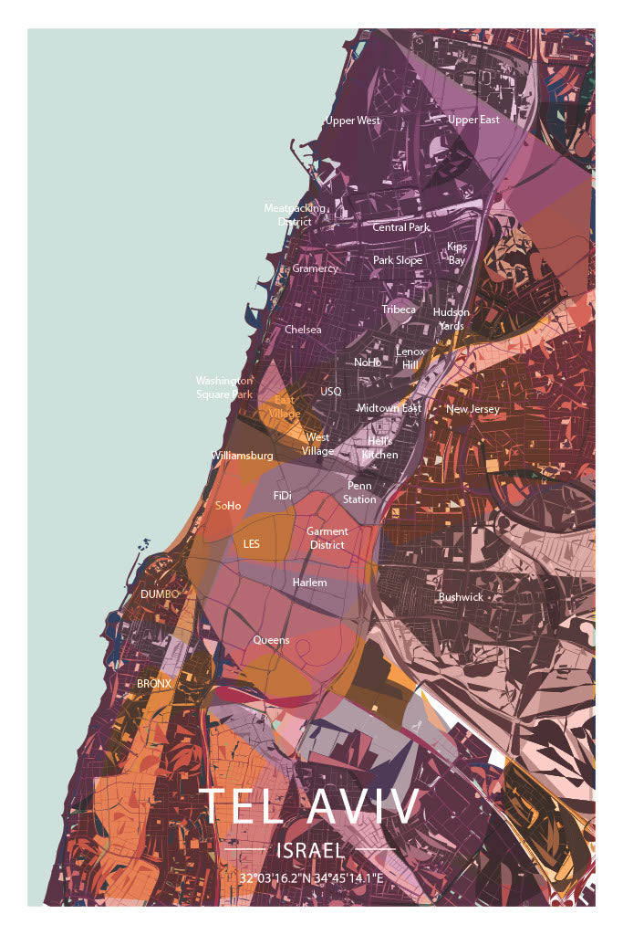 TLV x NYC Print in Purple