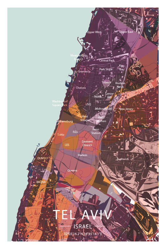 TLV x NYC Print in Purple